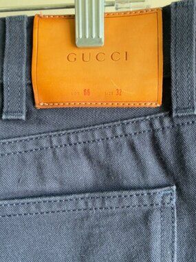 Gucci Slim Fit Jeans Size 32 Blue Gray Made in Italy Designer Denim